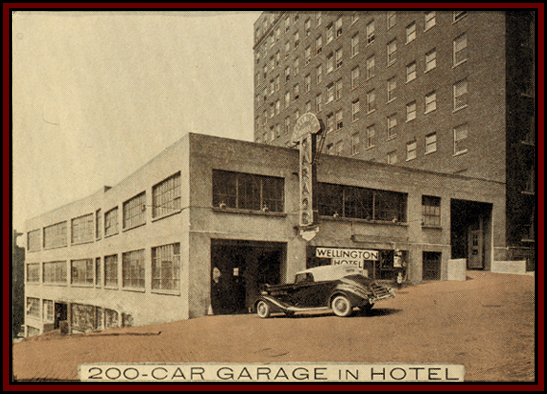 Wellington Hotel Vintage Garage Postcard